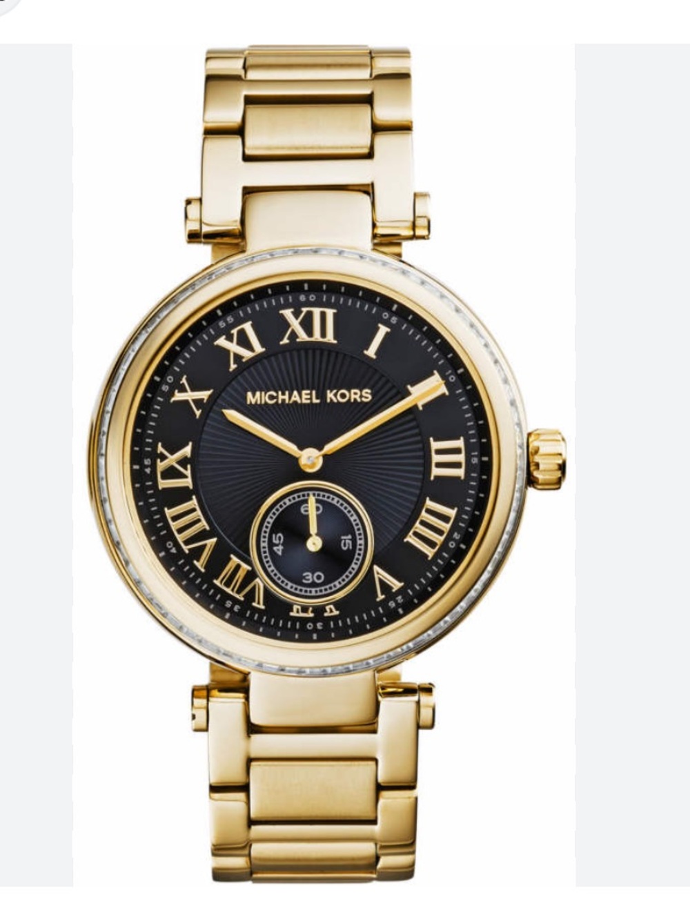 Michael Kors Skylar Gold and Black Roman Numeral Bracelet Watch